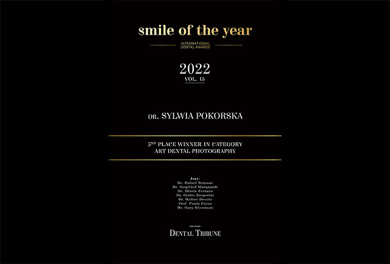 Międzynarodowy Konkurs Smile of The Year 2022 by Dental Tribune III miejsce