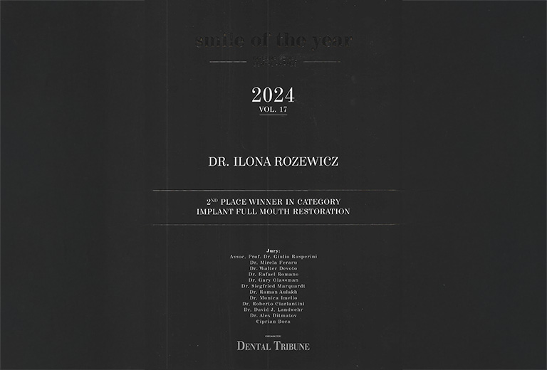 Międzynarodowy Konkurs Smile of The Year 2024 by Dental Tribune II miejsce